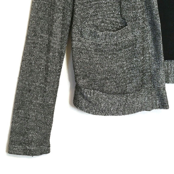 Anthropologie Deletta Metallic Silver Gray Knit Open Cardigan Sweater Size S - Picture 5 of 15